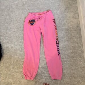 Aviator Nation Pink Jogger Sweatpants Relaxed Fit